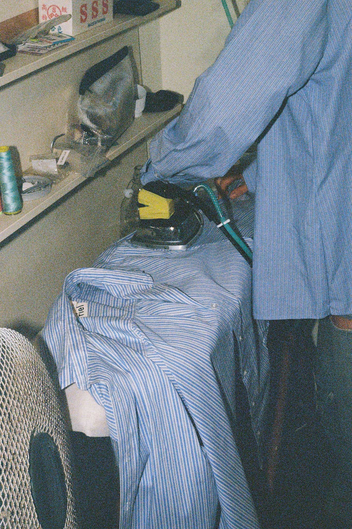 Brand social media content for Common. Collaboration with designer Joelle Ruck of riel in her studio on 35mm film. Joelle re-works fashion waste into covetable pieces.