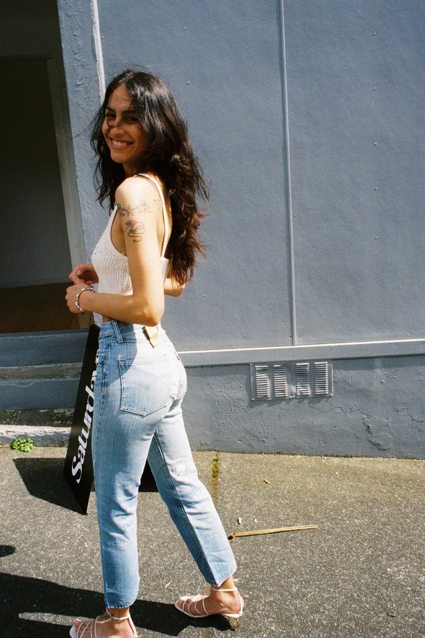 Bella wearing vintage Levi’s. Street style 35mm film photography for Common.