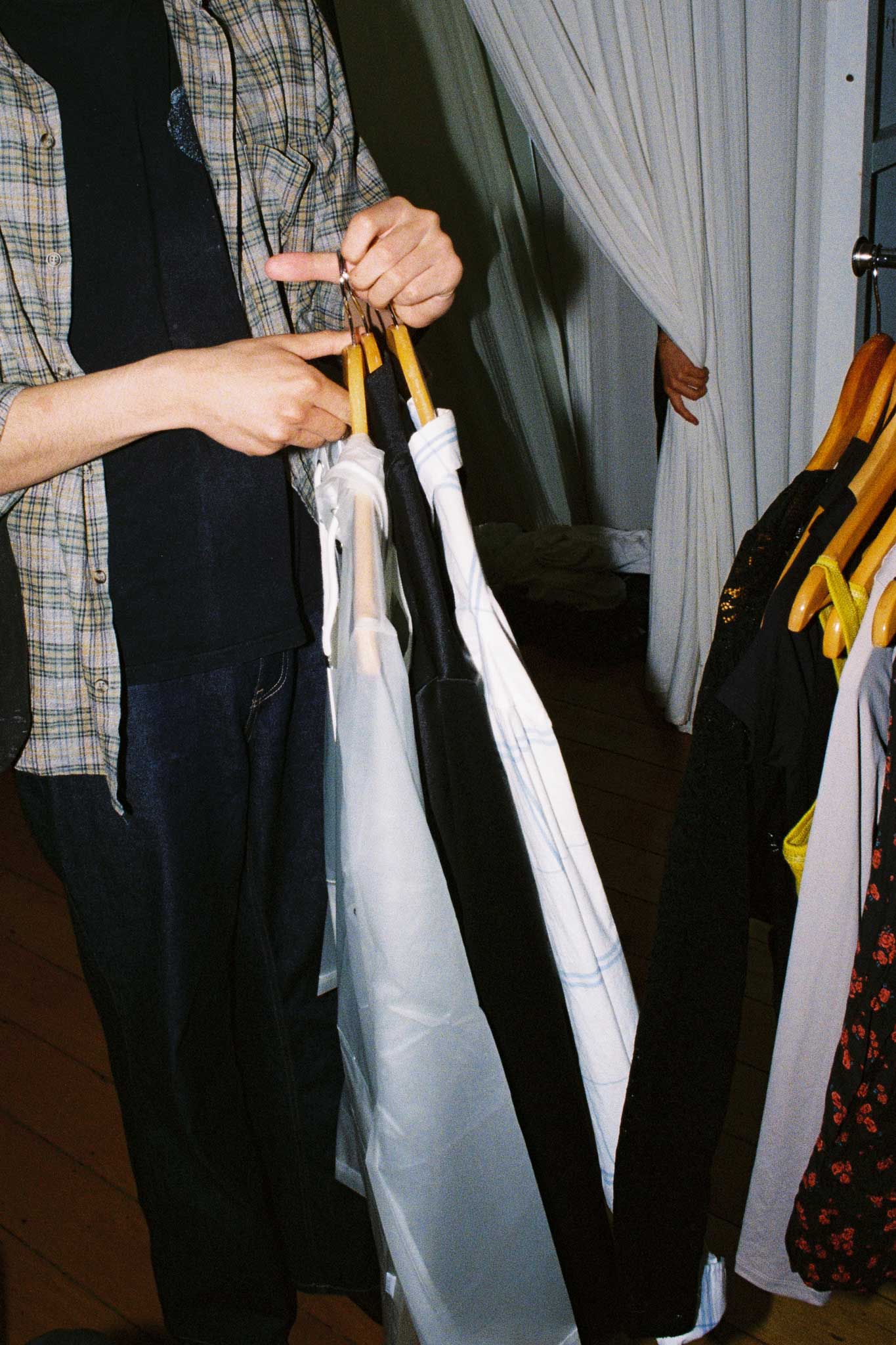 Flash photograph of secondhand store retail space. Brand social media photography on 35mm film for Common.