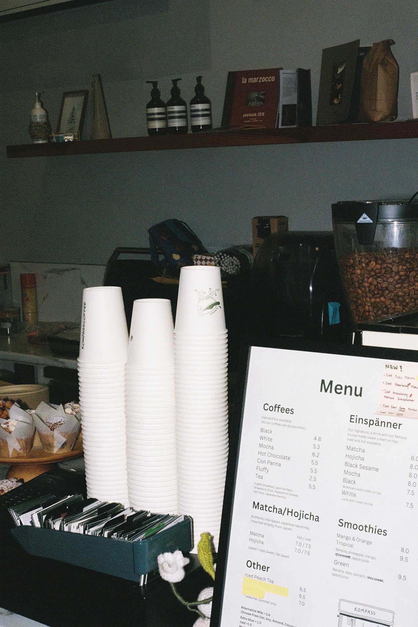 Café interior photography ideas on 35mm film.