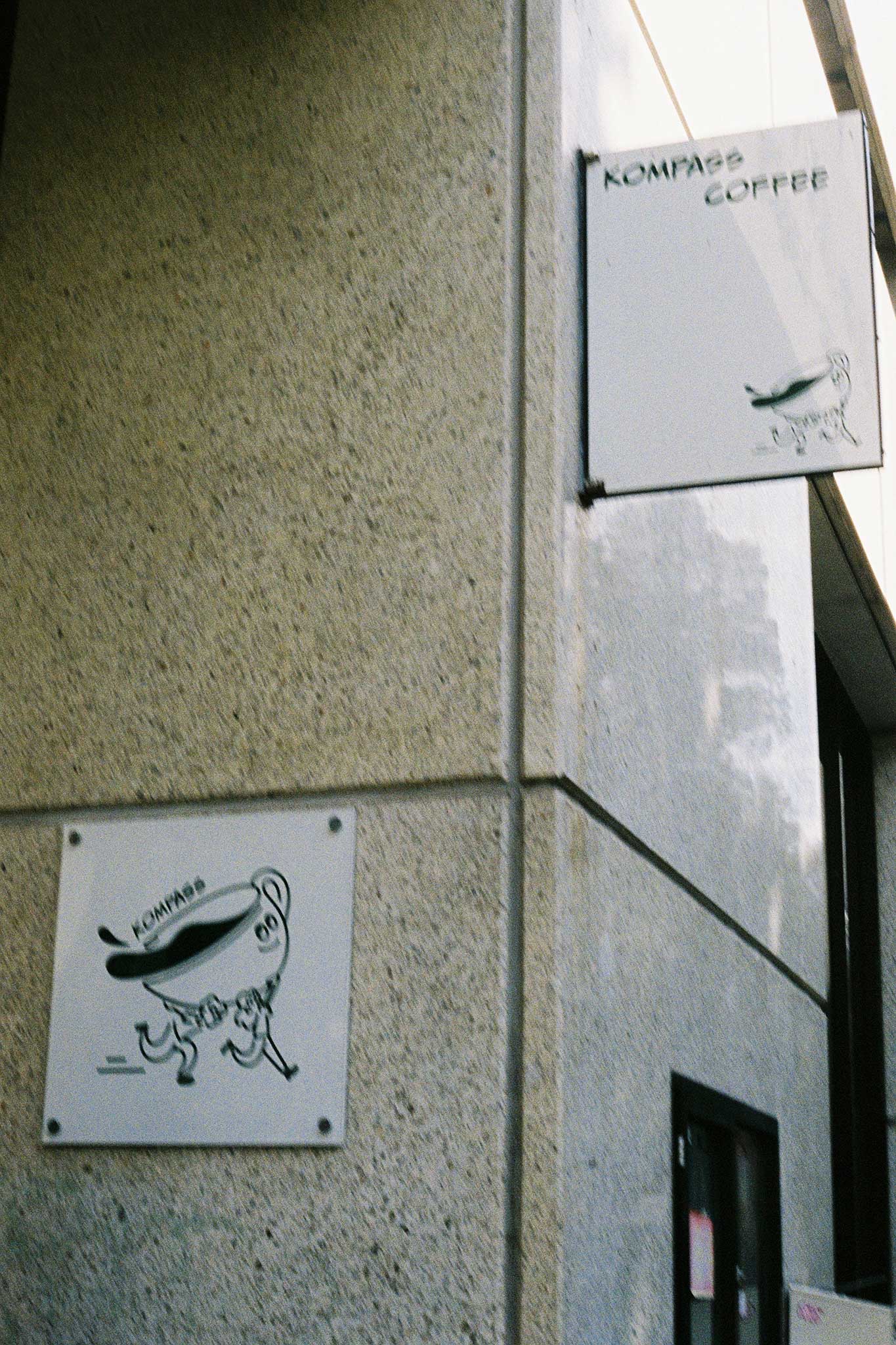 Café exterior photographed on 35mm film. Social media content ideas for cafés and restaurants.