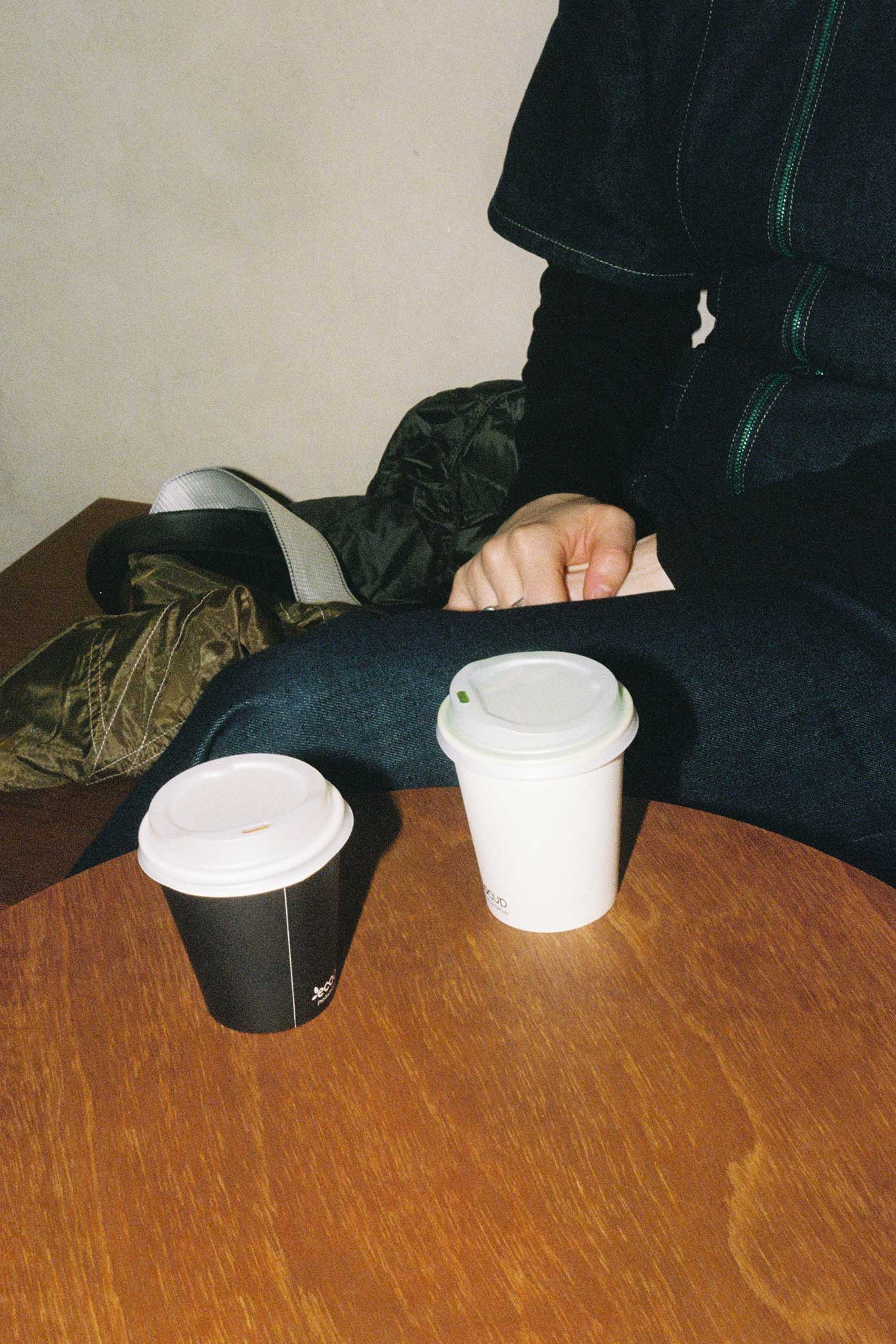 Coffee at specialty coffee shop, Rumours. Café brand photography ideas, 35mm film.